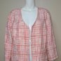 Talbots  Tweed Open Front Blazer Jacket Women Size 16