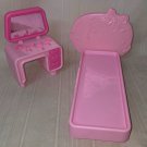 Vintage Barbie Ribbons & Roses Bed Pink  #5620 and Vanity 2469