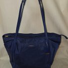 Tumi Navy Blue ToteBag Nylon Leather Trim Gold Hardware Purse