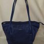 Tumi Navy Blue ToteBag Nylon Leather Trim Gold Hardware Purse
