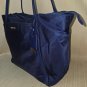 Tumi Navy Blue ToteBag Nylon Leather Trim Gold Hardware Purse