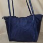 Tumi Navy Blue ToteBag Nylon Leather Trim Gold Hardware Purse