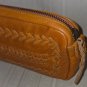 KERRY GRIMA Twisted Design Leather Pouch Zippered Cosmetic Bag