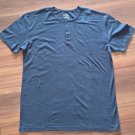 True Classic Henley T-Shirt NAVY Short Sleeve Button Neck Tee Size Large New.