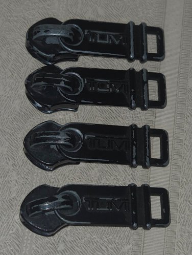 TUMI Large Replacement Zipper Pulls Sliders Black Metal 1/2&acirc;�� x 1.5&acirc;�� Lot of 4