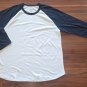 True Classic 3/4 Sleeve Two tone Crew Neck Shirt Wht & Navy Men Size XL Lot of 2