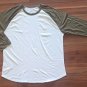 True Classic 3/4 Sleeve Two tone Crew Neck Shirt White & Green Men Size XL NEW