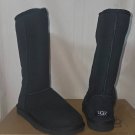 UGG Australia CLASSIC TALL Black Suede Sheepskin Boots US 5,EU 36 NEW #5815