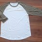 True Classic 3/4 Sleeve Two tone Crew Neck Shirt White & Green Men Size 2XL NEW