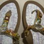 Grandco Sandals Beach Pool Thong BLING Gold Tone Jeweled Flip Flop Size 10 NEW