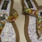 Grandco Sandals Beach Pool Thong BLING Gold Tone Jeweled Flip Flop Size 10 NEW