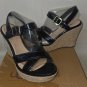 UGG Jackilyn Black Patent Leather Espadrille Wedge Heel Size 9.5 NEW #1004565