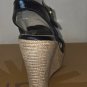 UGG Jackilyn Black Patent Leather Espadrille Wedge Heel Size 9.5 NEW #1004565