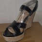 UGG Jackilyn Black Patent Leather Espadrille Wedge Heel Size 9.5 NEW #1004565