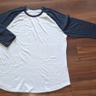 True Classic 3/4 Sleeve Two tone Crew Neck Shirt White & BLK Men Size XL. Lot 3