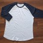 True Classic 3/4 Sleeve Two tone Crew Neck Shirt White & BLK Men Size XL. Lot 3