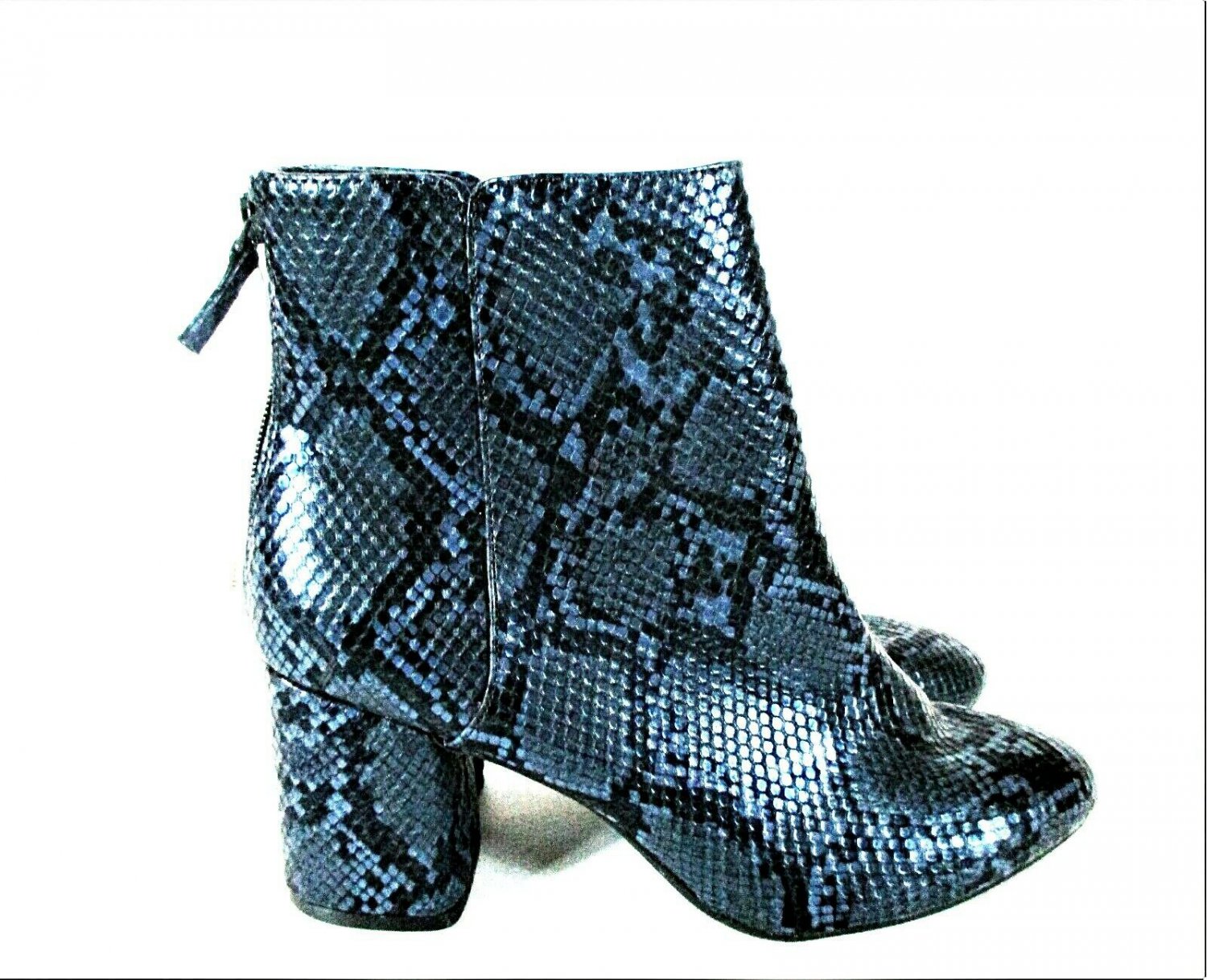 navy snakeskin heels