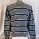 URBAN UP mens  Large  L/S GRAY PURPLE STRIPED CREW NECK SWEATER (A)