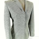 LARRY LEVINE womens Sz 4P L/S gray HIDDEN button down RAYON blend jacket (B3)P