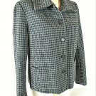 American Living womens Medium L/S gray black WOOL blend button down jacket (B3)P