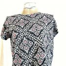 Aeropostale Women's Medium CAP SLEEVE BLUE RED CROP TOP BLOUSE (D)