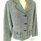 Apt 9 womens Sz 16 L/S gray TWEED button down fully LINED jacket (B2)P