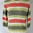 Alfred Dunner women's Large Pet. 3/4 SLEEVE MULTI COLOR RHINESTONE SWEATER (A2)P