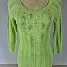 American Eagle Outfitters women's Medium neon green CABLE KNIT sweater (B8)