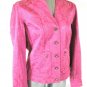 Amber Sun women's Small L/S pink floral RHINESTONE BUTTONS 2 pocket jacket (A2)M