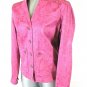 Amber Sun women's Small L/S pink floral RHINESTONE BUTTONS 2 pocket jacket (A2)M
