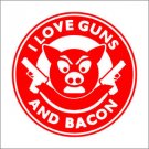 2 Pack of Custom Bacon and Guns Vinyl Decals / Stickers (2 Pack) 2 Pack of Custom Bacon and Guns Vinyl Decals / Stickers (2 Pack)