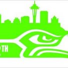 2 Pack of Custom Seattle Seahawks 12th Man Cityscape Vinyl Decals / Stickers 2 Pack of Custom Seattle Seahawks 12th Man Cityscape Vinyl Decals / Stickers