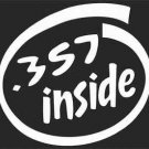 2 Pack of Custom .357 Inside Vinyl Decals Stickers