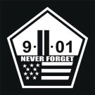 2 PACK of Custom 9-11-01 NEVER FORGET Vinyl Decals 2 PACK of Custom 9-11-01 NEVER FORGET Vinyl Decals