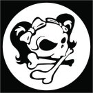 2 Pack of Custom Girl Skull Vinyl Decals / Stickers
