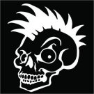 2(TWO) Pack of Custom Mohawk Skull Vinyl Decals / Stickers 2(TWO) Pack of Custom Mohawk Skull Vinyl Decals / Stickers