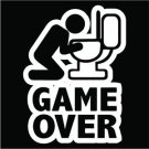 2 Pack of Game Over Vinyl Decals / Stickers