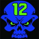Seattle Seahawks 12th Man Skull Vinyl Decals / Stickers 2(TWO) Pack Seattle Seahawks 12th Man Skull Vinyl Decals / Stickers 2(TWO) Pack