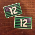 Seattle Seahawks 12th Man Custom Flag Printed Vinyl Decals / Stickers (2 Pack)