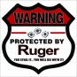 Warning Protected By Ruger 2nd Amendment Printed Vinyl Decal / Sticker
