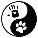 Yin Yang Palm & Paw  Printed Vinyl Decal / Sticker