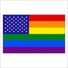 Gay Pride Rainbow USA America Flag Vinyl Decal / Sticker