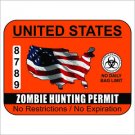 Zombie Hunting Permit - United States Vinyl Decal / Sticker Zombie Hunting Permit - United States Vinyl Decal / Sticker