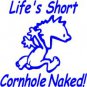 Cornhole Naked ~ Sticker,Decal,Graphic