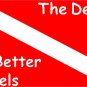 Deeper is Better Scuba Dive Flag Sticker Decal