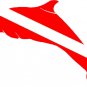 Dolphin Diver Scuba Dive Flag sticker decal