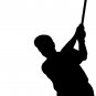 Golf/Golfer Pitching/Sand Wedge Club Shot Sticker/Decal