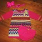 Hartstrings Adorable 2 pcs hot pink Dress/bloomers Set + 2 bows 6-9 M New