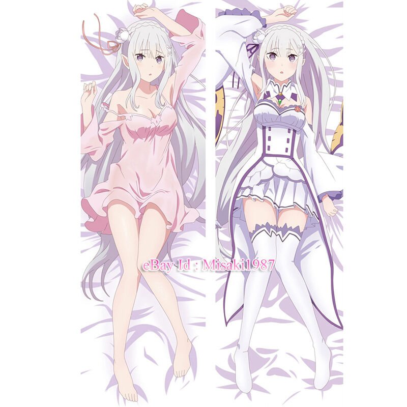 Re:Zero Dakimakura Emilia Anime Girl Hugging Body Pillow Cases Covers 02