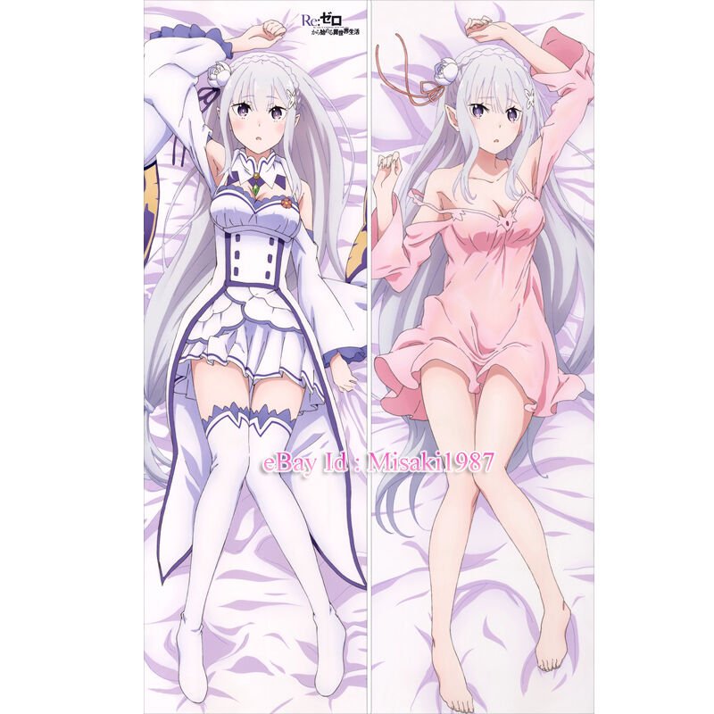 Re:Zero Emilia Dakimakura Anime Girl Hugging Body Pillow Case Cover